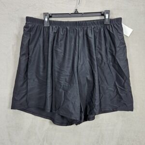 Island Escape Woman Black Thigh Minimizer Swim Shorts Plus Size 24W 770063 NEW